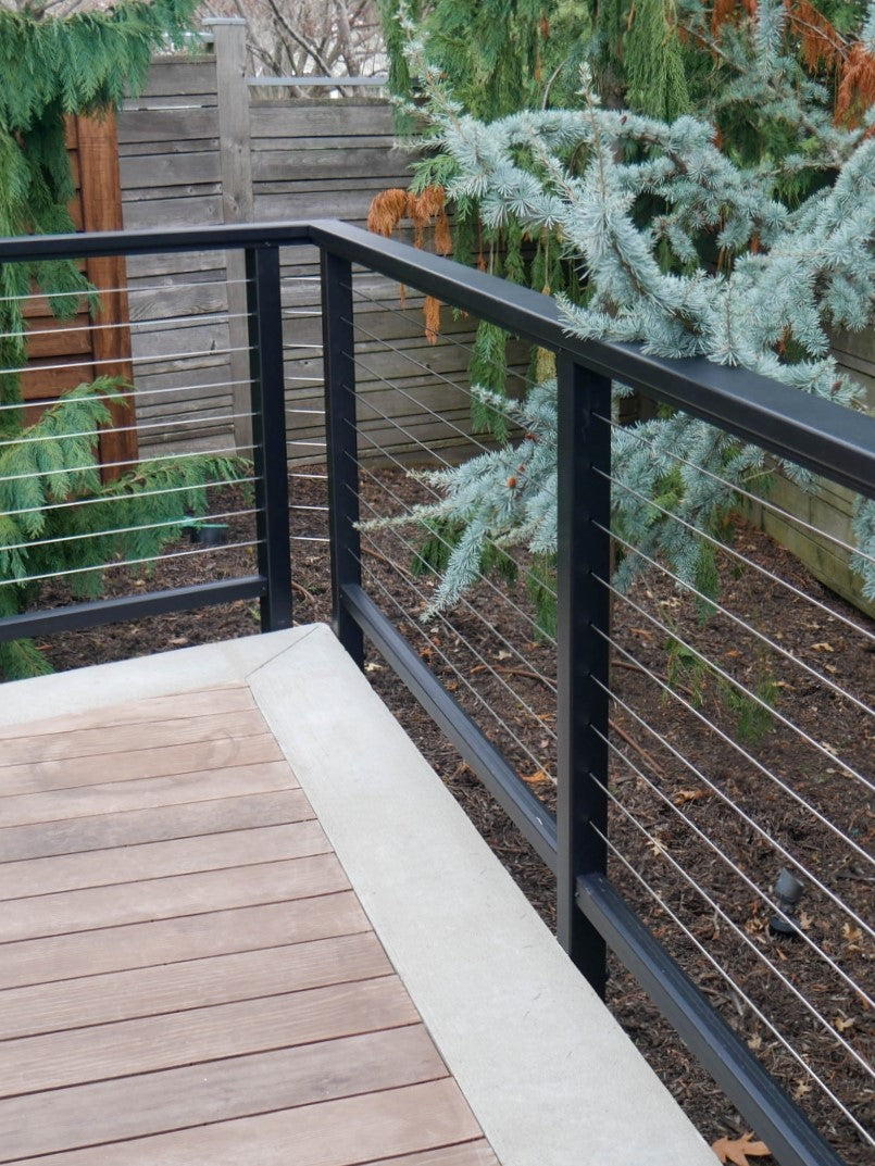 Feeney CableRailing DesignRail Kits black aluminum cable handrail with bottom rail and no intermediate pickets