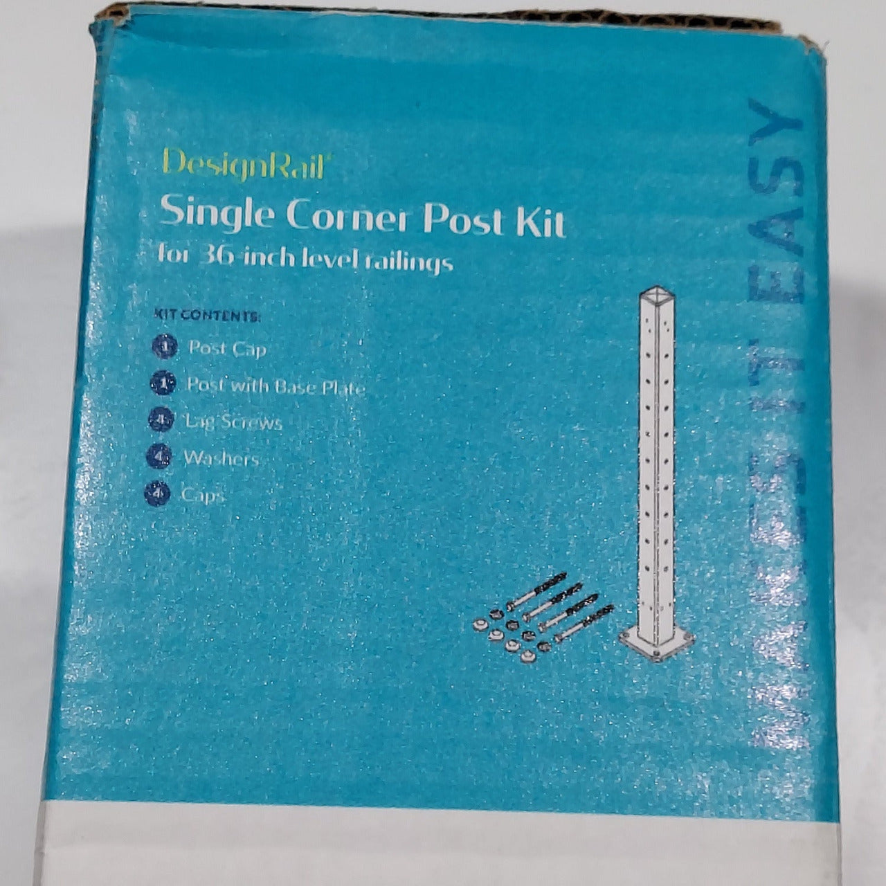 What is included with feeney Single Corner Post kit, Cap, Post and Plate, Screws, Washers and Caps! Matte Black 36" SC post