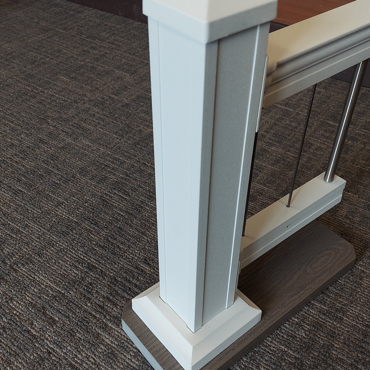 White Post Textured Profile 2.5"x2.5" with welded base flange