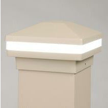 Maple Cream Halo Ring Lighted Cap, Stunning Post Cap, Beautiful Decorative Posts, DekPro Effex