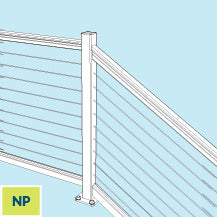 Newel Passthrough post for level to stair cable in the same run 36"